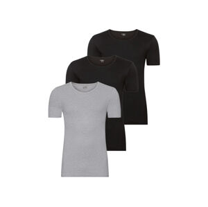 LIVERGY® Pánské spodní triko XXL, 3 kusy (adult#male#ne, 10/4XL, černá/šedá)