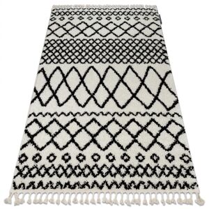 Dywany Lusczow Kusový shaggy koberec BERBER SAFI bílý, velikost 80x300