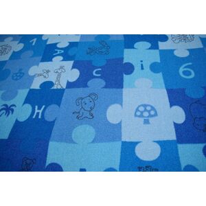 Dywany Lusczow Dětský koberec PUZZLE modrý, velikost 200x200