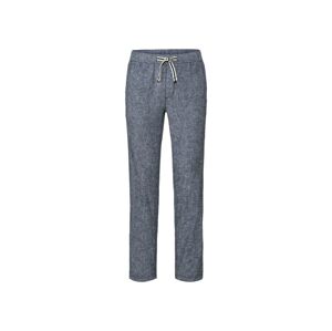 LIVERGY® Pánské lněné kalhoty "Straight Fit" (adult#male#ne, 50, celoplošný potisk / navy modrá)
