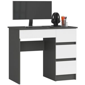 Ak furniture Psací stůl A-7 90 cm šedý/bílý pravý