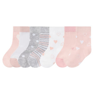 lupilu® Dívčí ponožky, 7 párů (child 2 years onwards#female, 19/22, srdce / puntíky / pruhy)