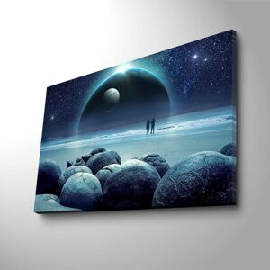 Wallity Obraz s LED osvětlením MĚSÍČNÍ KRAJINA 45 x 70 cm