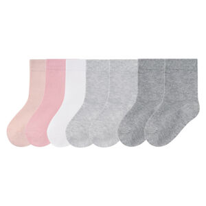 lupilu® Dívčí ponožky, 7 párů (child 2 years onwards#female, 23/26, růžová/bílá/šedá)
