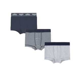 lupilu® Chlapecké boxerky, 3 kusy (child#male#ne#undershorts, 86/92, pruhy navy modrá / světle šedá)