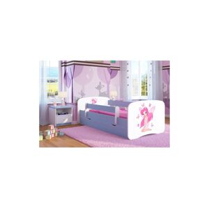 Kocot kids Dětská postel Babydreams víla s motýlky modrá, varianta 80x180, se šuplíky, s matrací