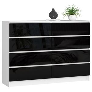 Ak furniture Komoda Rollo X 140 cm černá/bílá