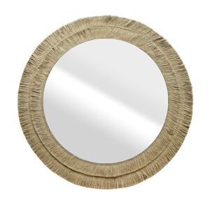 HOMEDE Nástěnné zrcadlo Roti hnědé, velikost 70x70x1