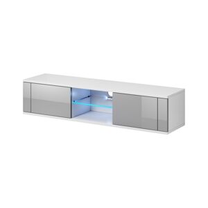 Vivaldi TV stolek Hit 140 cm s LED osvětlením bílý/šedý lesk