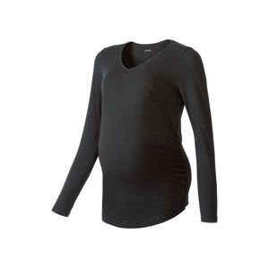 esmara® Dámské těhotenské triko s dlouhými rukáv (adult#female#ano, XS (32/34), černá)