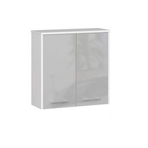 Ak furniture Závěsná koupelnová skříňka Fin 60 cm bílá/stříbrná lesk