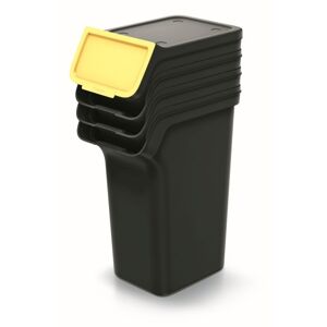 Prosperplast Sada 4 odpadkových košů STACKBOXER Q 4 x 25 L černá