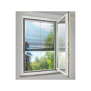 Plisovaná ochrana proti hmyzu na okno, 130 x 160 cm (bílá)