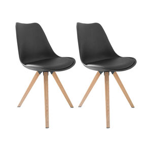byLIVING Židle Kira, 2 kusy (household/office chair, dub / černá)
