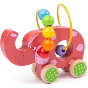 Bigjigs Toys Motorický labyrint na kolečkách ELEPHANT růžový