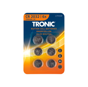 TRONIC® Knoflíkové baterie, 6 kusů (lithiové baterie CR2032)