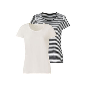 esmara® Dámské triko, 2 kusy (adult#female#ne, L (44/46), černá/bílá)