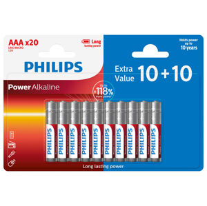 PHILIPS Power Alkaline baterie (Blister 10+10 AAA/L03 10+10)