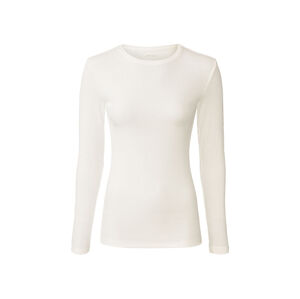 esmara® Dámské triko s dlouhými rukávy  (adult#female, L (44/46), bílá)