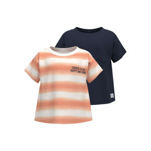 lupilu® Chlapecké triko BIO, 2 kusy (child#male#ne, 134/140, navy modrá / oranžová)