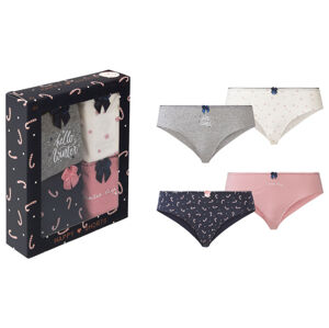 Happy Shorts Dámské kalhotky s vánočním motivem, 4 kusy (adult#female#ne#briefs, M, světle růžová)