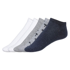 LIVERGY® Pánské nízké ponožky s BIO bavlnou, 5 pá (39/42, bílá / šedá / navy modrá)