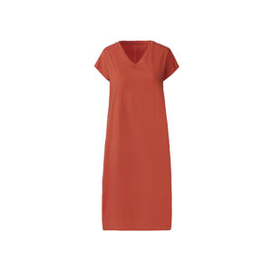 esmara® Dámské lněné šaty (L (44/46), oranžová)