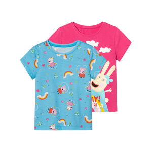 Dívčí triko Prasátko Peppa, 2 kusy (110/116, Prasátko Peppa / růžová / modrá)