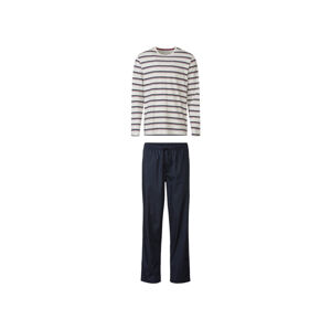 LIVERGY® Pánské pyžamo (XL (56/58), šedá pruhovaná / navy modrá)