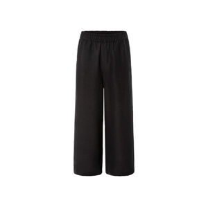 esmara® Dámské lněné culotte kalhoty (44, černá)