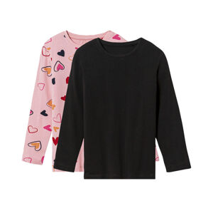 lupilu® Dívčí triko s dlouhými rukávy (122/128, černá/růžová)