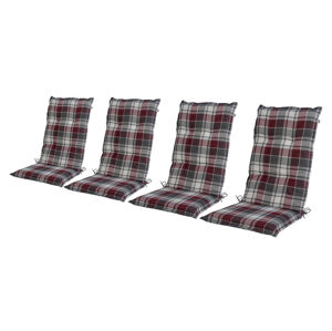 Sada potahů na židli / křeslo Valencia, 120 x 50 x 8 cm, 4dílná, červená/šedá