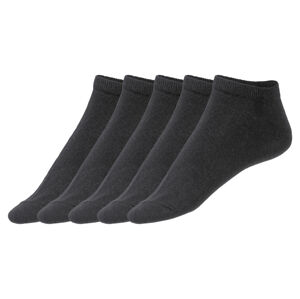 LIVERGY® Pánské nízké ponožky s BIO bavlnou, 5 párů (43/46, černá)