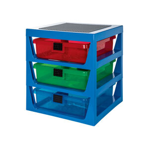 LEGO® Classic Plastový regál se 3 zásuvkami  (modrá)