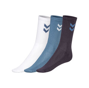 Hummel Dámské / Pánské ponožky, 3 kusy (41-45, pánské - bílá/modrá/černá)