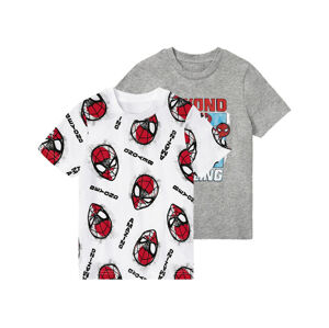 Chlapecké triko, 2 kusy (98/104, šedá / bílá Spiderman)
