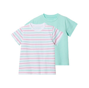 lupilu® Dívčí triko, 2 kusy (98/104, vzor bílá / mintová)
