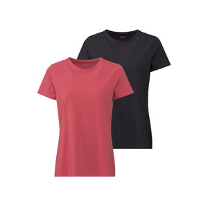 esmara® Dámské triko, 2 kusy (adult#female#ne, L (44/46), černá/červená)