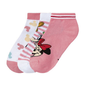 Dívčí ponožky, 3 páry (31/34, růžová/bílá)