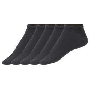 LIVERGY® Pánské ponožky s BIO bavlnou, 5 párů (43/46, černá)