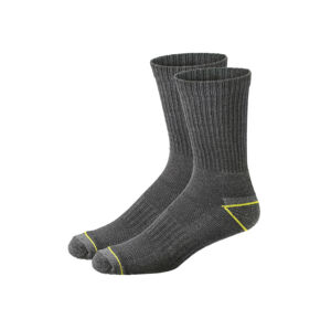 PARKSIDE® Pánské pracovní ponožky, 2 páry (43/46, šedá/žlutá)