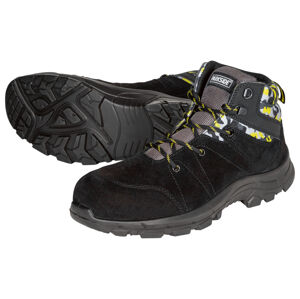 PARKSIDE® Pánská kožená bezpečnostní obuv S3 (adult, 44, černá/žlutá)