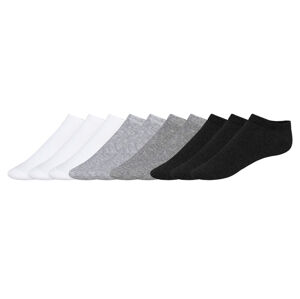esmara® Dámské nízké ponožky s BIO bavlnou, 10 párů (39/42, bílá/černá/šedá)