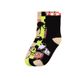 Chlapecké ponožky, 3 páry (31/34, Mickey zelená / černá / béžová)