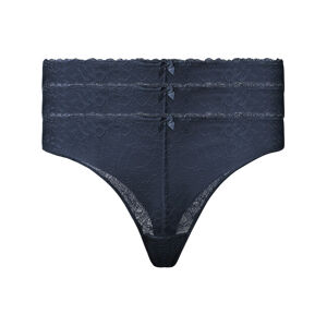 esmara® Dámské krajkové kalhotky, 3 kusy (adult#female#ne#briefs, S (36/38), navy modrá)