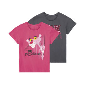 Dívčí triko, 2 kusy (134/140, Růžový panter)