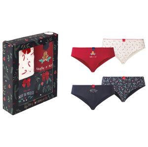 Happy Shorts Dámské kalhotky s vánočním motivem, 4 kusy (adult#female#ne#briefs, M, červená)