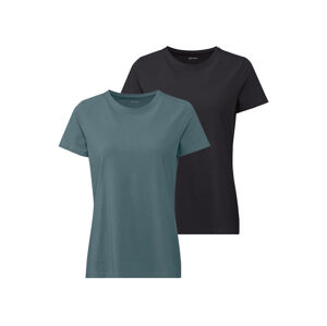 esmara® Dámské triko, 2 kusy (adult#female#ne, L (44/46), černá/zelená)