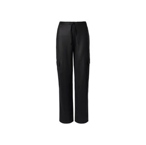 esmara® Dámské saténové cargo kalhoty, černá (M (40/42))