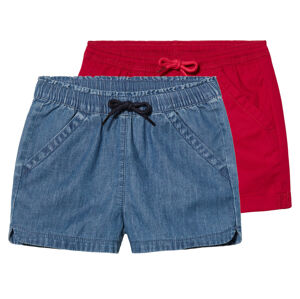 lupilu® Dívčí šortky, 2 kusy (98/104, modrá/červená)